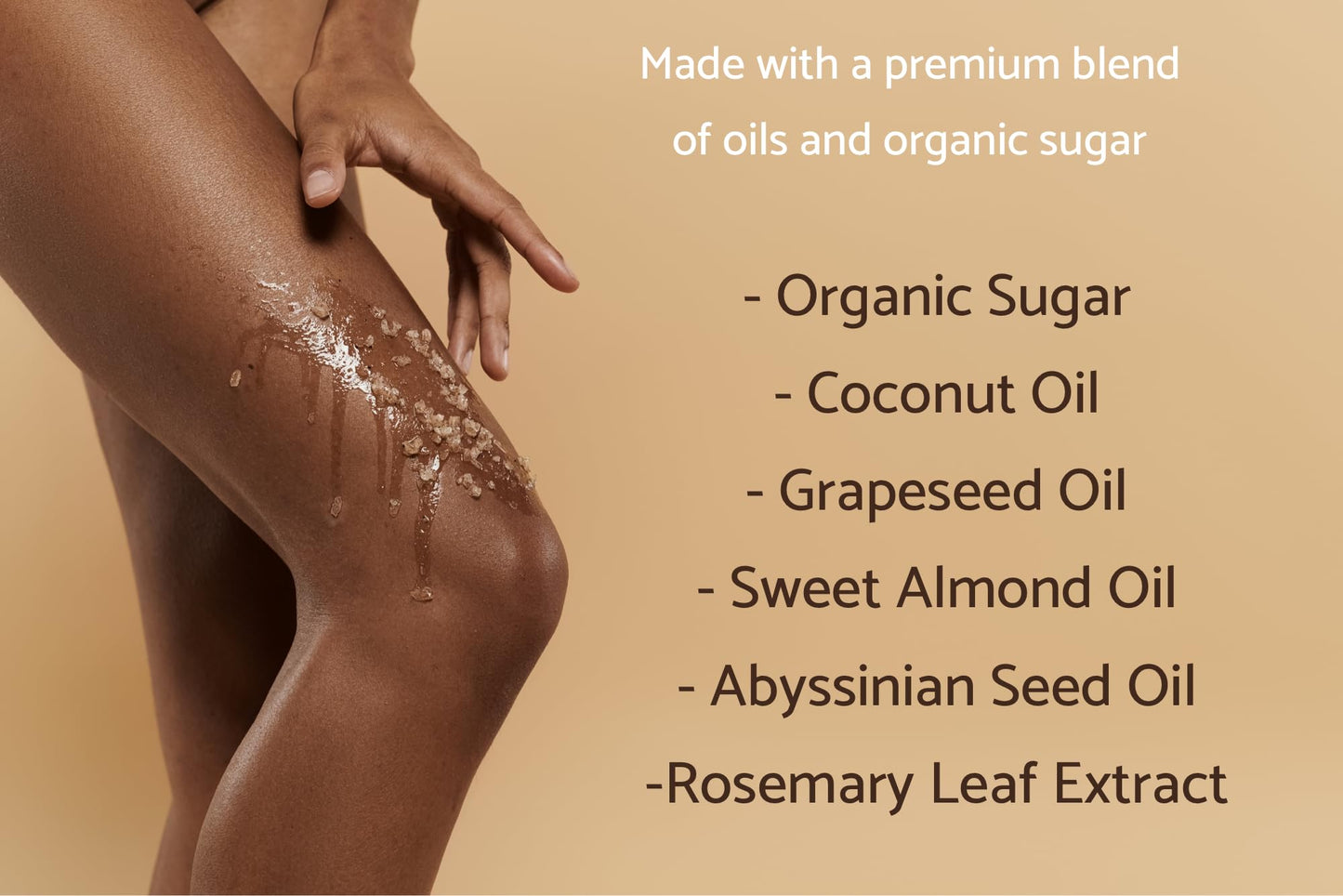 Naturistika Sandalwood Sugar Body Scrub – Exfoliating & Moisturizing Scrub with Premium Oils & Fair-Trade Sugar – Body, Hand & Foot Scrub – Vegan & Natural Skincare – 10 oz Jar – Made in USA