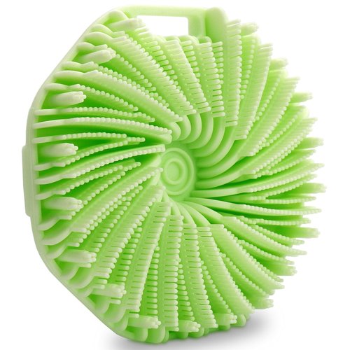 WETANG Silicone Body Scrubber, Exfoliating Body Scrubber, Shower Scrubber for Body, Non-Slip Handle for Easy Cleaning, Travel Friendly (Green)