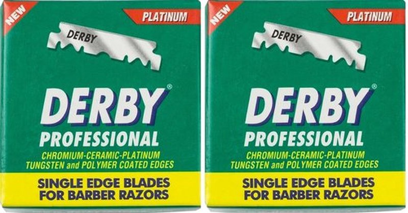 The Shave Factory Straight Edge Razor Kit (Black / 200 Derby Professional Single Edge Razor Blades)