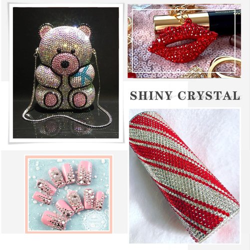 Novani Red Rhinestones 1440pcs SS20 Glass Rhinestone Crystal Flatback Gemstones for Crafts Nails Makeup Bags and Shoes Decoration（SS20, Light Siam）