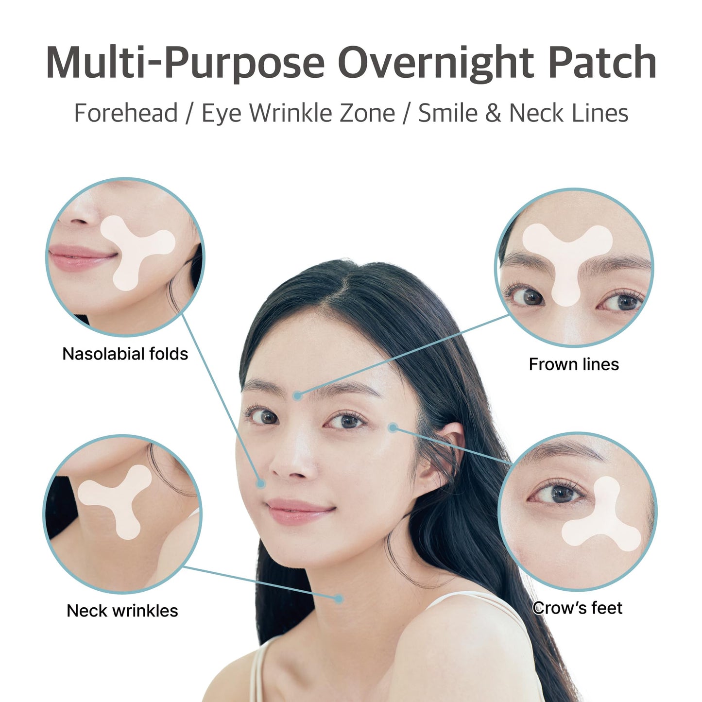 Wooshin Labottach Smile Line Patches for Face – 8ct Korean Skincare Hydrogel Firming Patch for Between Eyes, Under Eyes & Fine Lines with Adenosine, Tartaric Acid Stretch & Lift Home Skin Care
