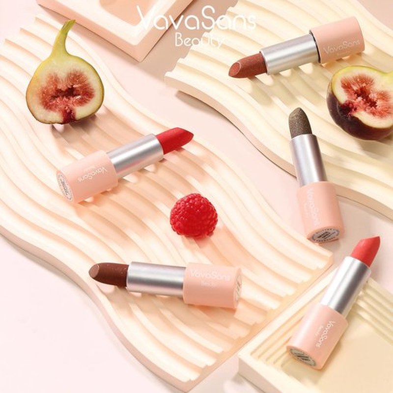 VavaSans Vegan Glitter Lipstick Mermaid Shimmer Metallic Sparkling Nude Brown Shade Long Lasting Waterproof Non-Sticky Formula Diamond Shiny Highly Pigmented Lip Stick for Women
