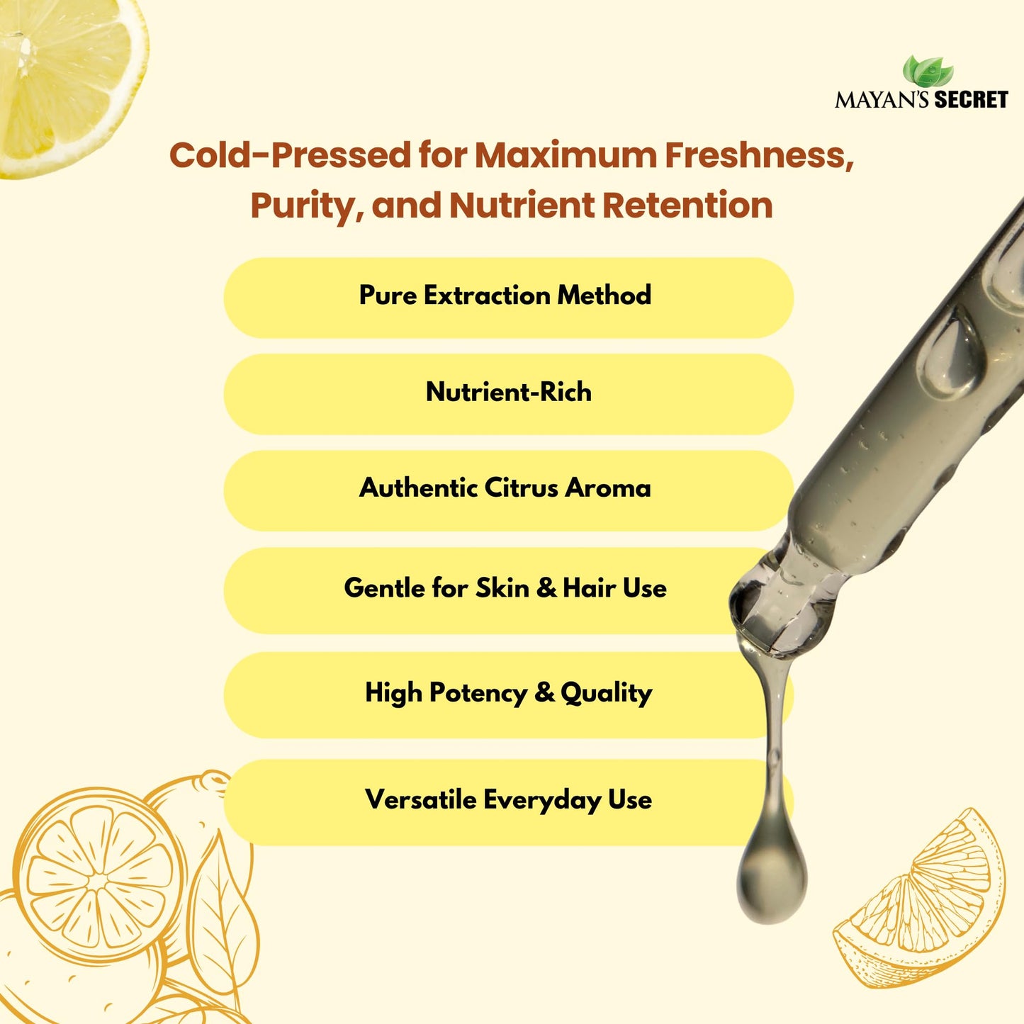 Pure Carrier and Essential Oils for Skin Care, Hair, Body Moisturizer for Face-Anti Aging Skin Care (Lemon Oil, 4oz)
