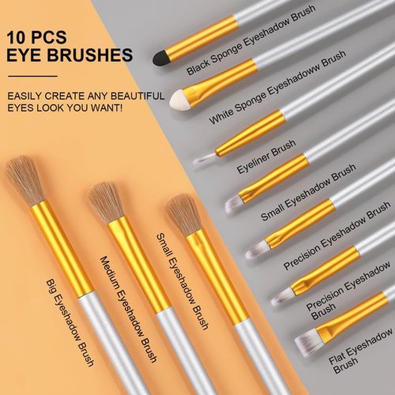 VANDER Makeup Brushes, 24pcs Premium Synthetic Makeup Brush Set for Foundation, Professional Eyeshadow, Eyeliner, Concealer Make up Brush Kit (Without Makeup Bag) Champagne
