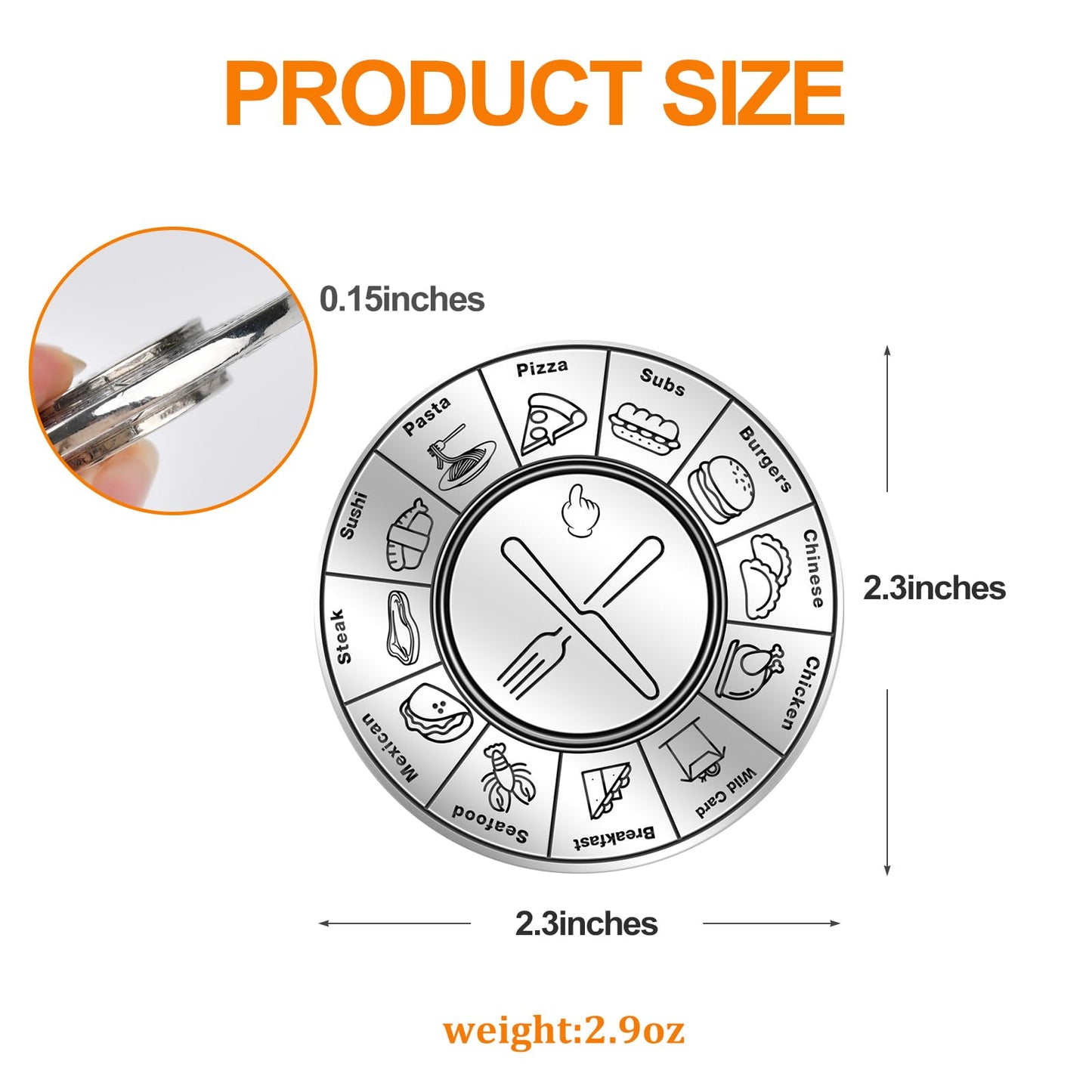 Fathers Day Dad Gifts Steel Turntable Selection Date Night Food Choice Gifts for Men Dad Husband Boyfriend Grandpa from Daughter Son Wife for Fathers Day Birthday Christmas Wedding Anniversary Present
