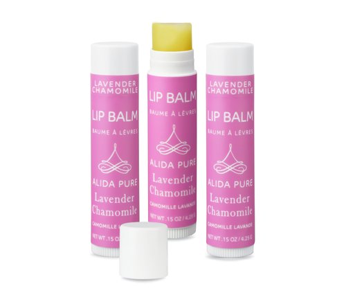 Vegan Lip Balm by PURE + SIMPLE Lavender Chamomile Lip Balm Collection, Cruelty Free Chapstick, Moisturize Dry, ed, or Chapped, Lips, 5 Tube Set.