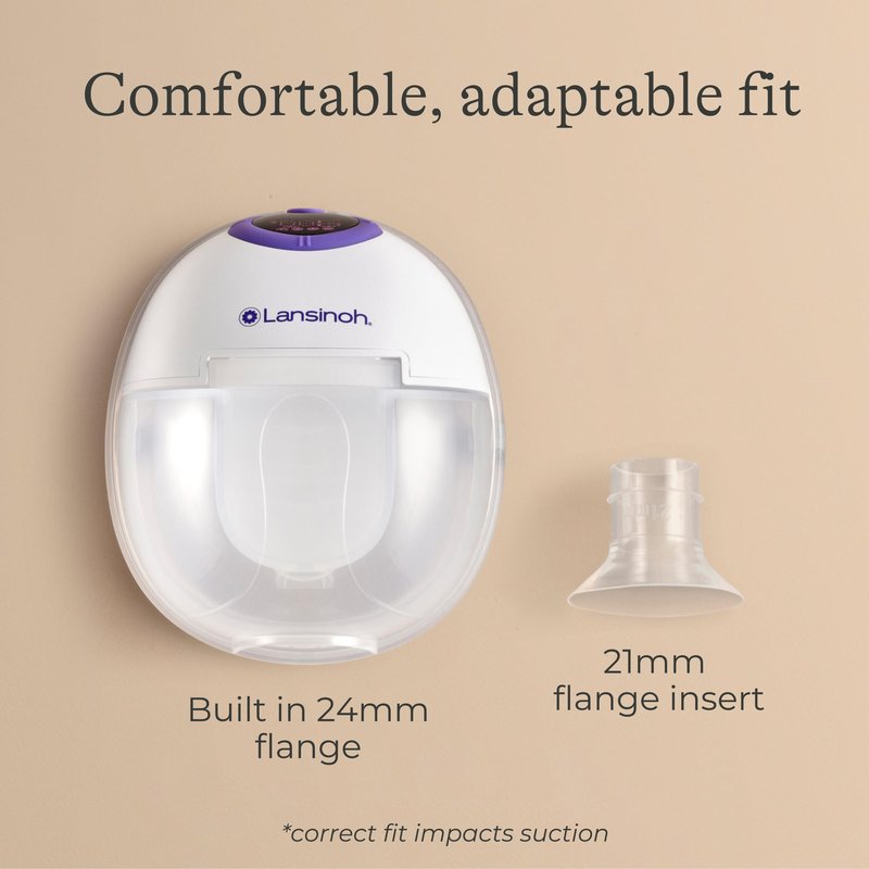 Lansinoh Discreet Duo Wearable Breast Pump, Hands Free Breast Pump, 4 Pumping Modes, 9 Levels Hospital Strength Suction, LED Display, Leak-Resistant Design, 2 Breast Flange Sizes Included: 24mm & 21mm