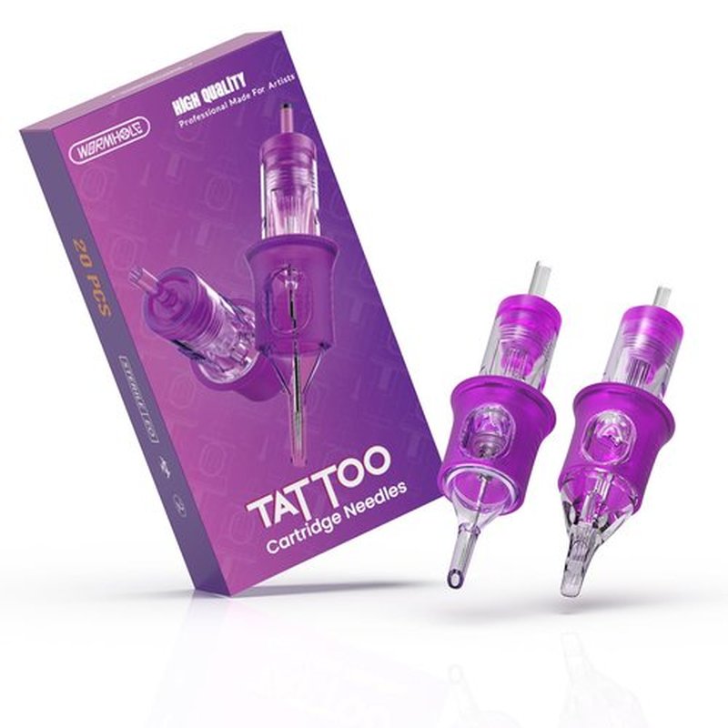 Tattoo Needles, Wormhole Tattoo Cartridge Needles 20pcs Mixed Sizes 1203RL 1205RL 1205RM 1207RM Disposable Tattoo Needles Cartridge Round Liner Shader Magnum for Tattoo Pen Machine Permanent Makeup