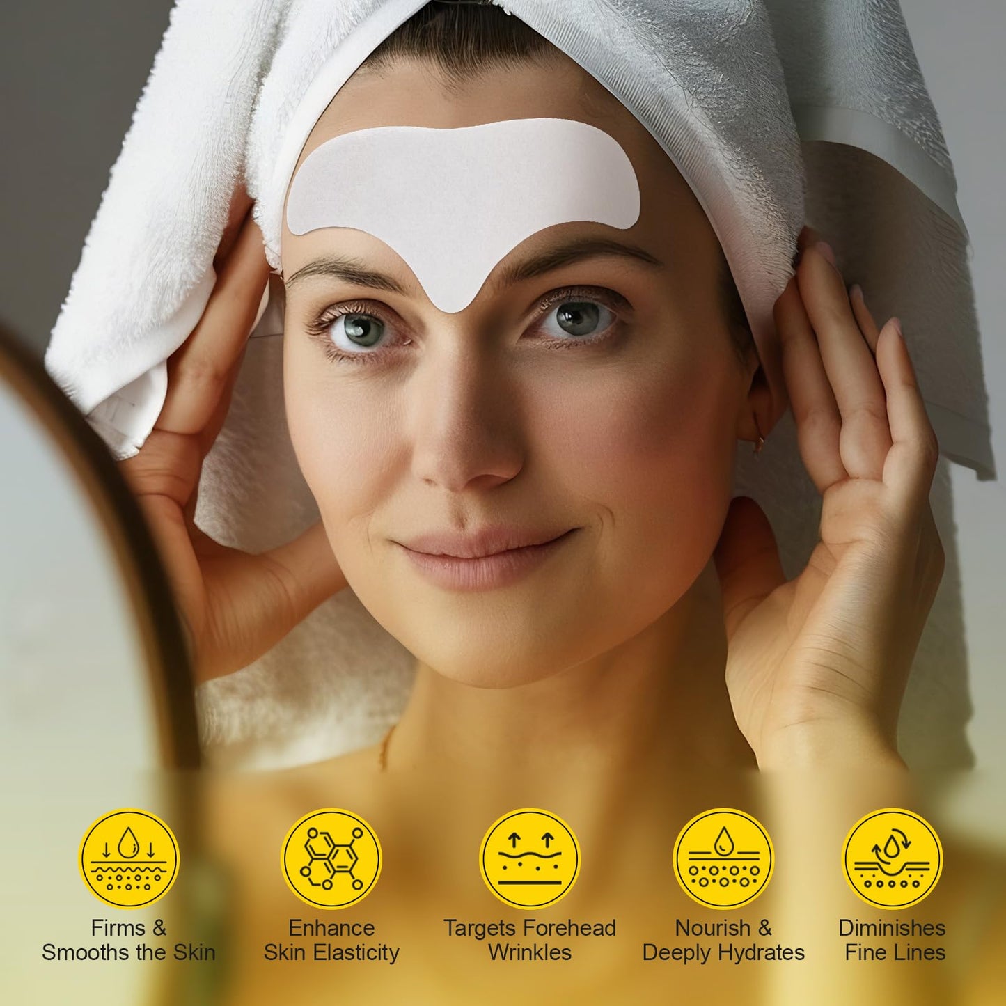 Marianp Forehead Wrinkle Patches With Snail Mucin - Smooth Fine Lines & Wrinkles, Anti-Wrinkle Patches with Collagen,Aloe,Vitaminer, Anti Wrinkle Patches - For Overnight Use, 14 Patches