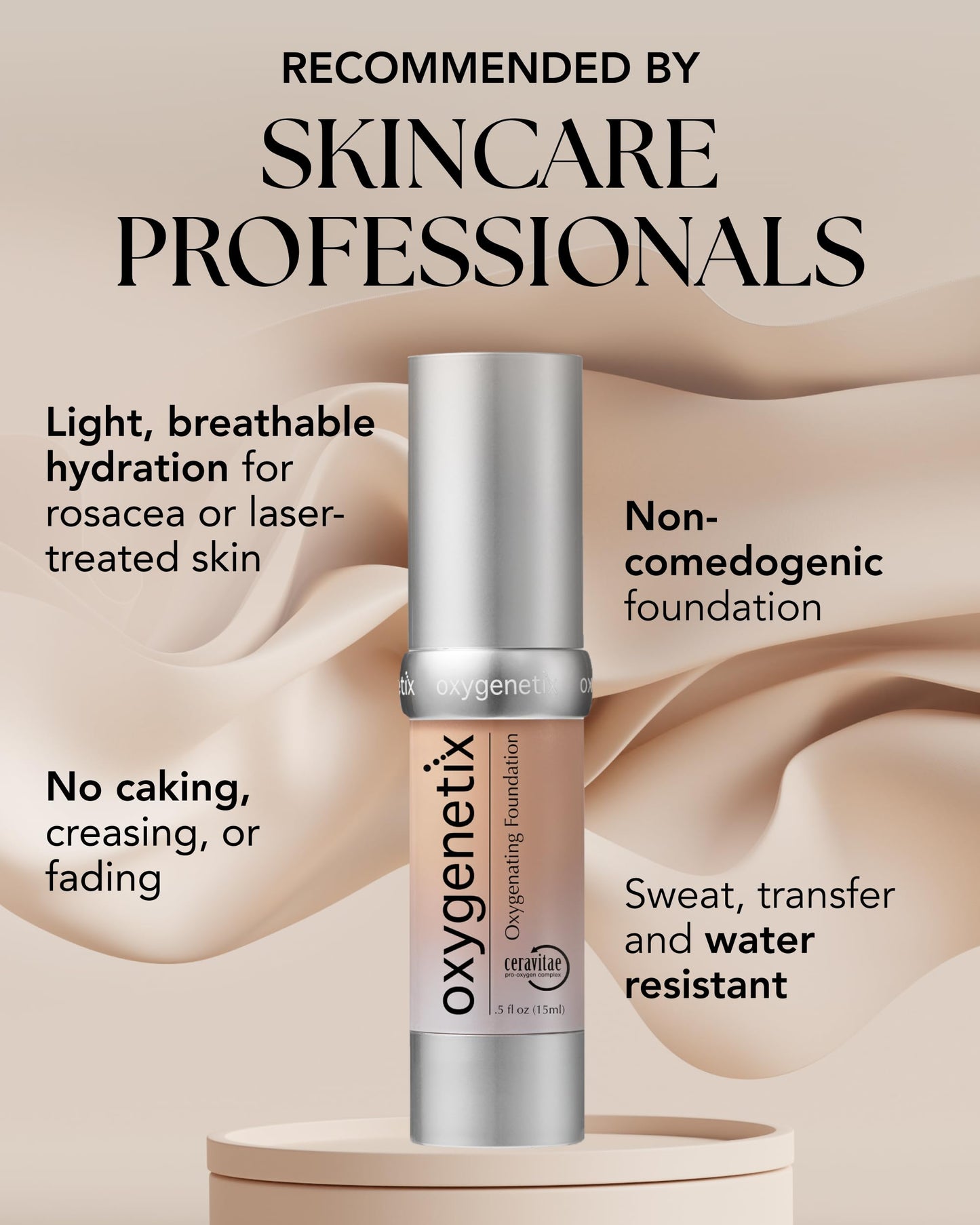 Oxygenetix Oxygenating Foundation – Chakra | Breathable Makeup for Face | Buildable Coverage with Weightless Feel | Longwear Foundation for Women | Safe for Sensitive or Laser-Treated Skin