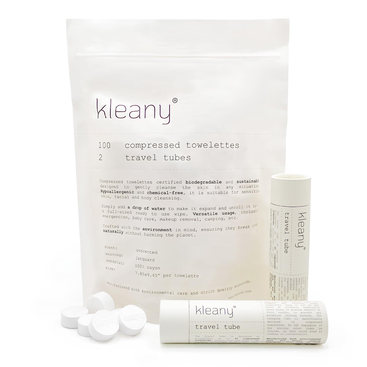 Kleany 100 Compressed Towels Tablets