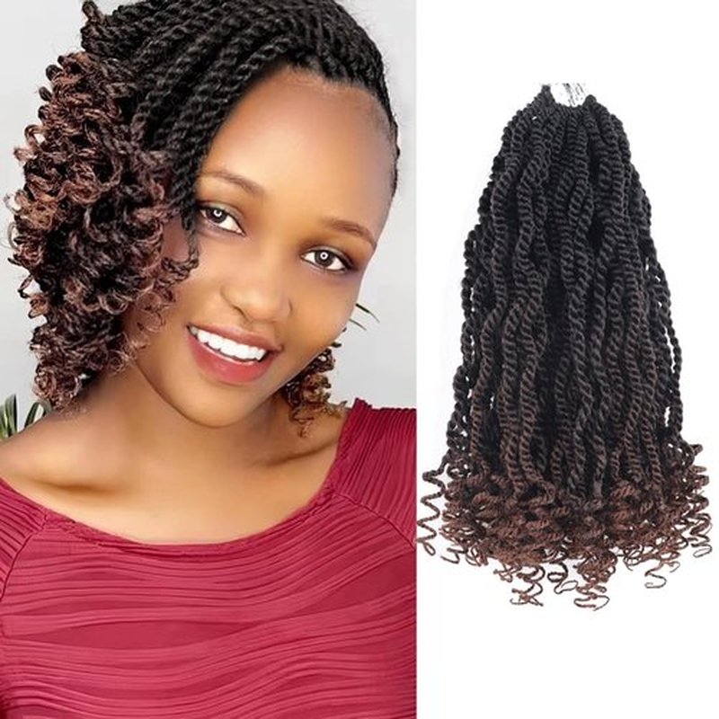 Senegalese Twist Crochet Hair 3 Tone 12 Inch Short Crochet Hair for Black Women Pre Looped Knotless Crochet Braids with Curly Ends Pre Twisted Short Crochet Hair (12 Inch,1B430)