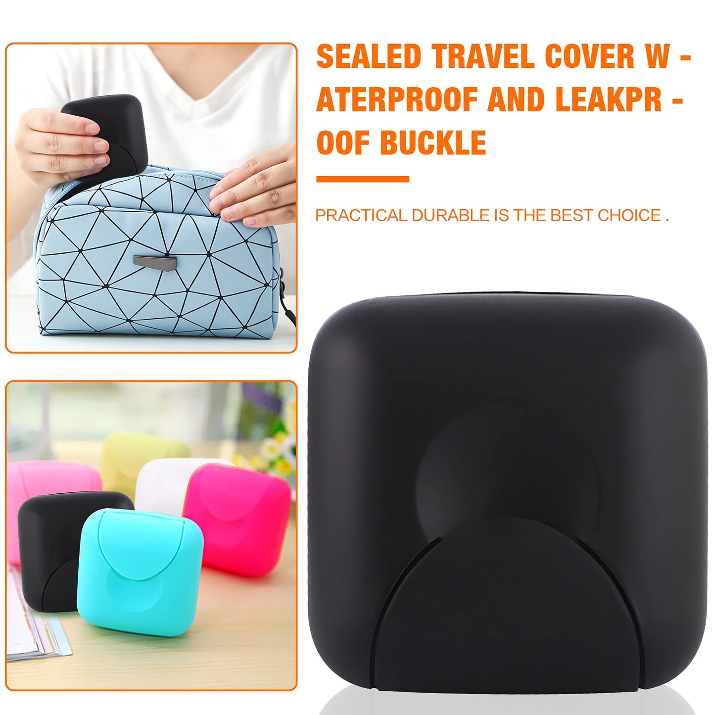 Inovat 2 Pcs Small Size Plastic Soap Case Holder Container Box Home Outdoor Hiking Camping Travel,2.75 * 2.75 * 1.65 inch Black