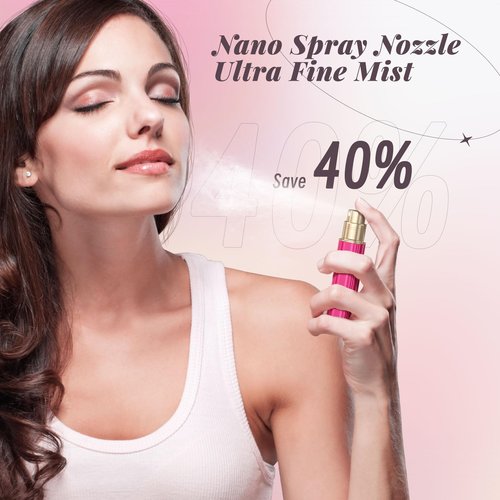 YIERSO 5ml Perfume Atomizer Travel Refillable,Bottom-Filling Fragrances Perfumes Bottle,Mini Cologne Dispenser, Portable Sprayer Pocket Size for Women Men Cruise Car Trip Gift (Hot pink-5ml)