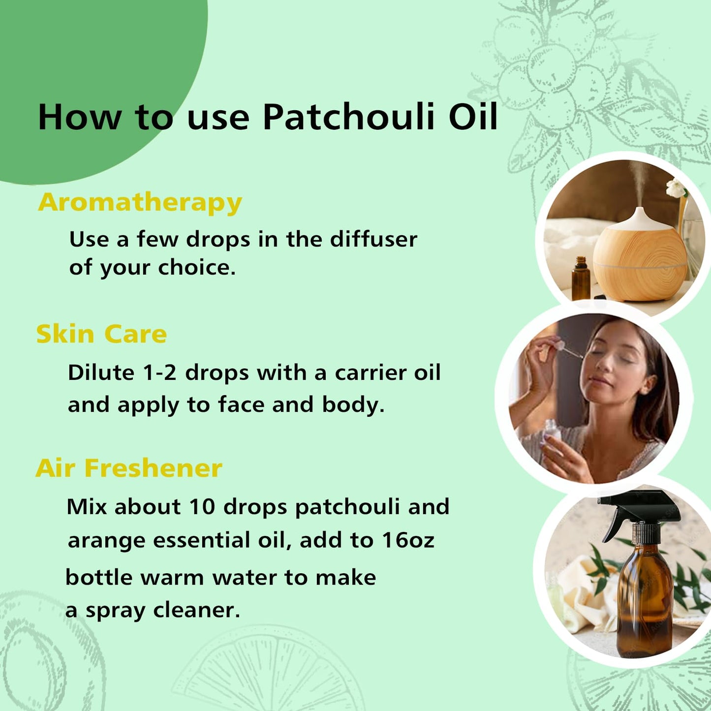 GM Gumili Patchouli Essential Oil 1 Oz, 100% Pure Patchouli Oil for Skin, Diffuser, Perfume & DIY - 30ml