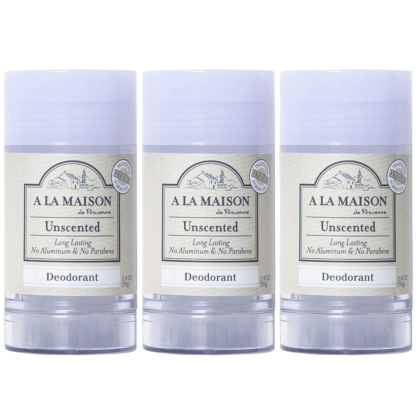 A La Maison Fresh Sea Salt Aluminum Free Deodorant for Women and Men - Natural Deodorant (3 Stick Bulk Pack)
