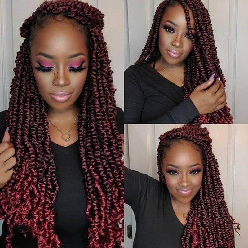 Marley Twist Braiding Hair 16 Inch Pre-Separated Springy Afro Twist Hair 8 packs Wrapping Hair for Soft Locs Afro Twist Crochet Hair Braids Spring Twist for Black Women(16 Inch, T1B/BUG#)