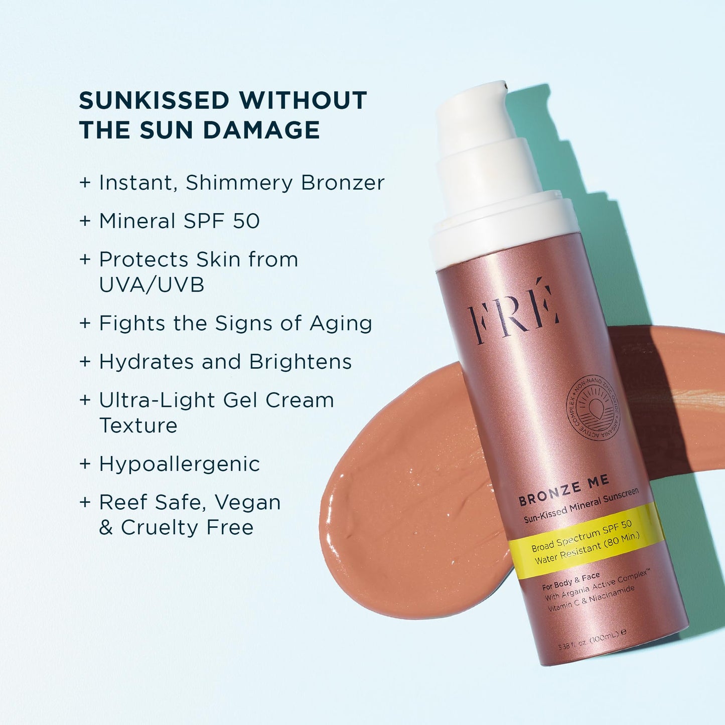 FRÉ Skincare BRONZE ME SPF 50 Tinted Mineral Sunscreen