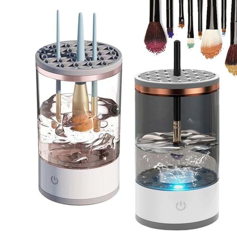 Beauty Cosmetic Brush Cleaner, 2025 New The Cozy Luna Brush Cleaner, Beauty Cosmetic Brush Cleaner, Electric Makeup Brush Cleaner Machine for All Size Brushes (Transparent+Black)