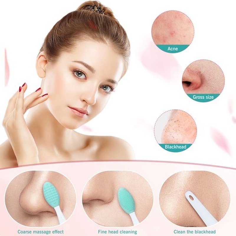 24 Pcs Silicone Exfoliating Lip Brush with Container, Double Sided Silicone Lip Scrubber Soft Cleaning Lip Brush Face Cleaning Applicator for Plump Smoother Lip Appearance (Pink, Green, Purple)