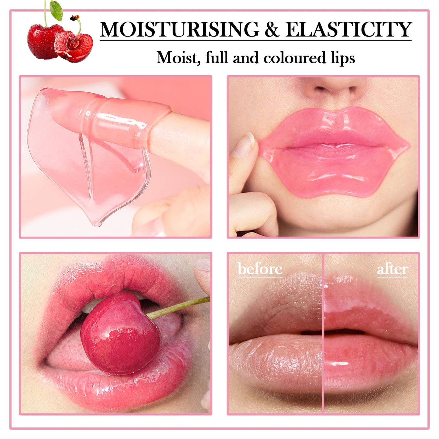 30PCS Lip Mask & Under Eye Patches Skincare Set,Moisturizing Gold Under Eye Masks,Pink Lip Masks Skin Care Set for Lip & Eye Skin