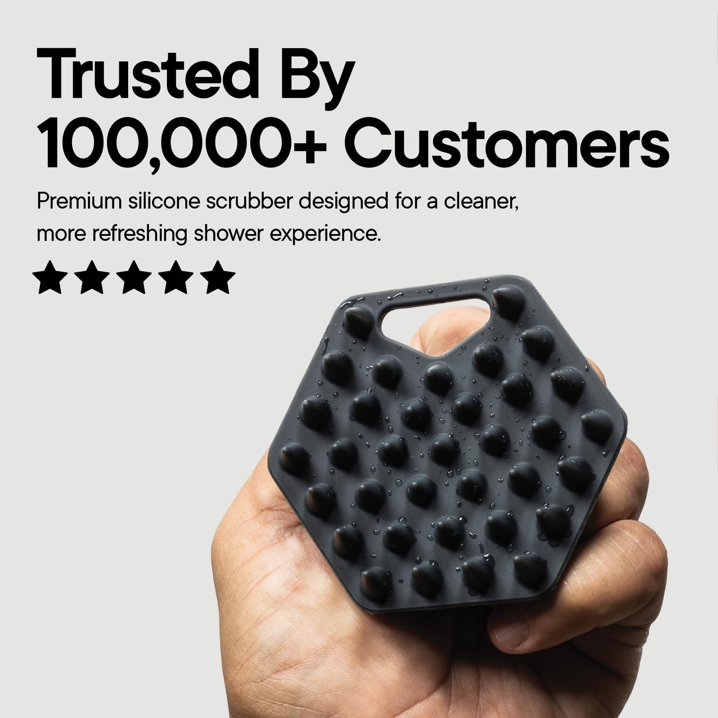 TOOLETRIES Premium Silicone Beard Scrubber & Hook for Men, Beard Brush & Exfoliator, Deep Cleans Facial Hair, Removes Beardruff & Oil Build-up. Helps Wash, Shampoo & Beard-Oil Performance - Charcoal
