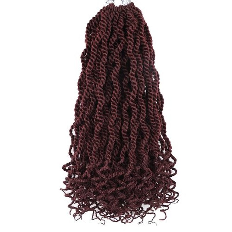 Senegalese Twist Crochet Hair 12 Inch Burgundy Twist Crochet Hair for Black Women Shrot Rope Twist Crochet Braids Pre Looped 2 Strand Crochet Twists (12 Inch,99j)