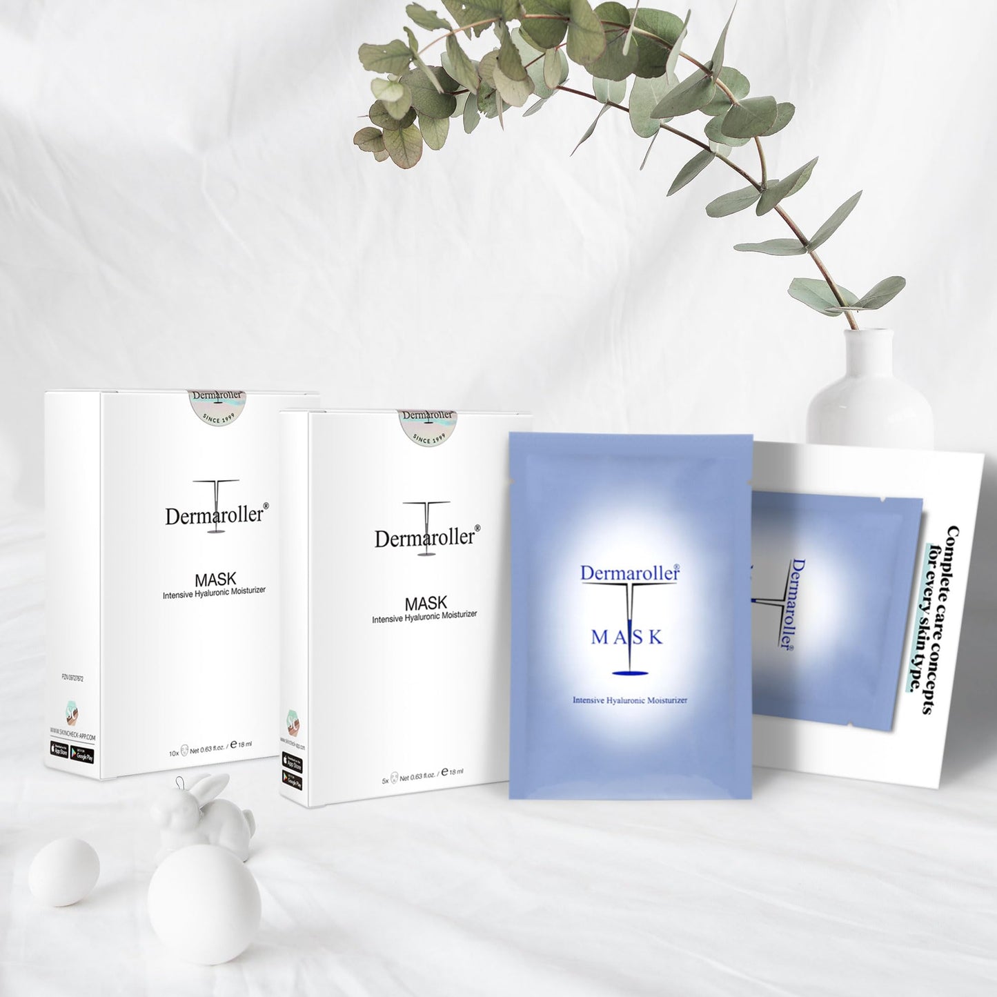 Dermaroller, Silk Face Masks (1 Pack 10pc) with 30 Ampoules Cleaner - Lunar New Year Set - LUNAR-SET