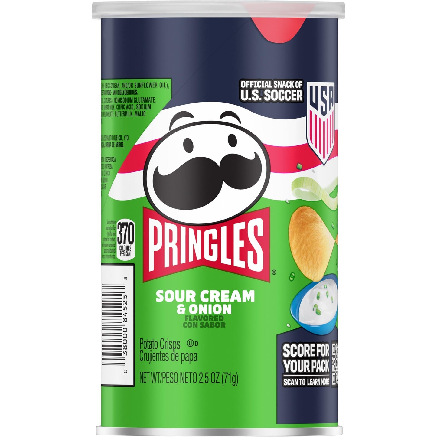 Pringles Potato Crisps Chips, Lunch Snacks, Office and Kids Snacks, Grab N' Go, Sour Cream and Onion, 1.88 Pounds (12 Cans)