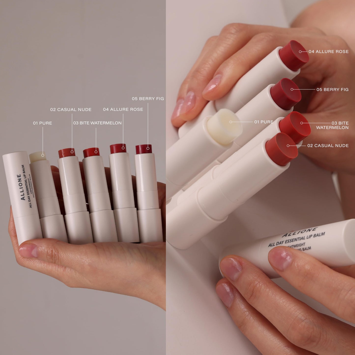 All Day Essential Lip Balm 01 Pure | Natural Gloss Finish, Moisturizing Lip Care, Deep Nourishing Plant-Based Chapstick, Hydrating Lip Butter for Dry Cracked Chapped Lips, Non-Color