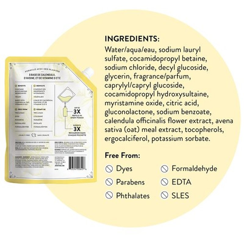 J.R. Watkins Gel Hand Soap Refill, Moisturizing Hand Wash, All Natural, Alcohol-Free, Cruelty-Free, USA Made, Lemon, 34 Fl Oz, 3 Pack
