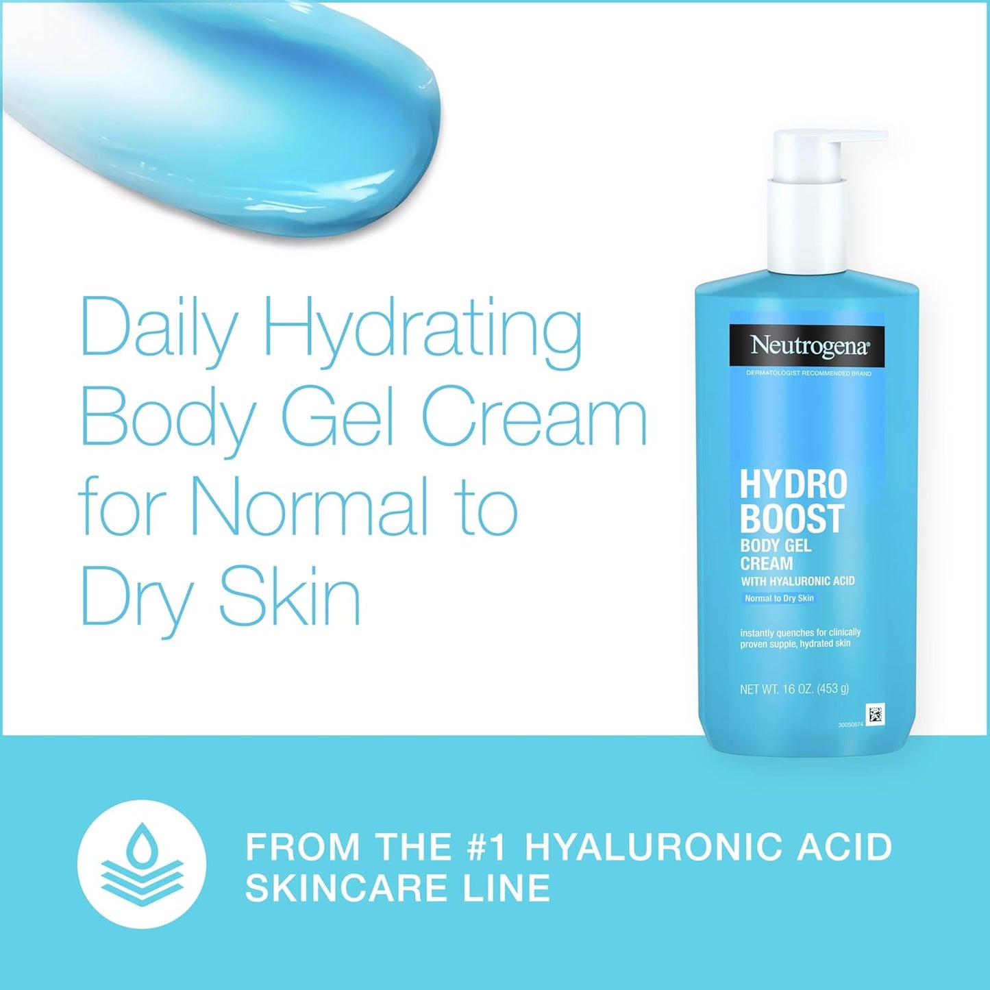 Neutrogena Hydro Boost Fragrance-Free Body Gel Cream with Hyaluronic Acid, Non-Greasy, Fast Absorbing Moisturizer & Hydrating Full Body Cream for Sensitive Skin, Paraben-Free, 16 oz (Pack of 3)