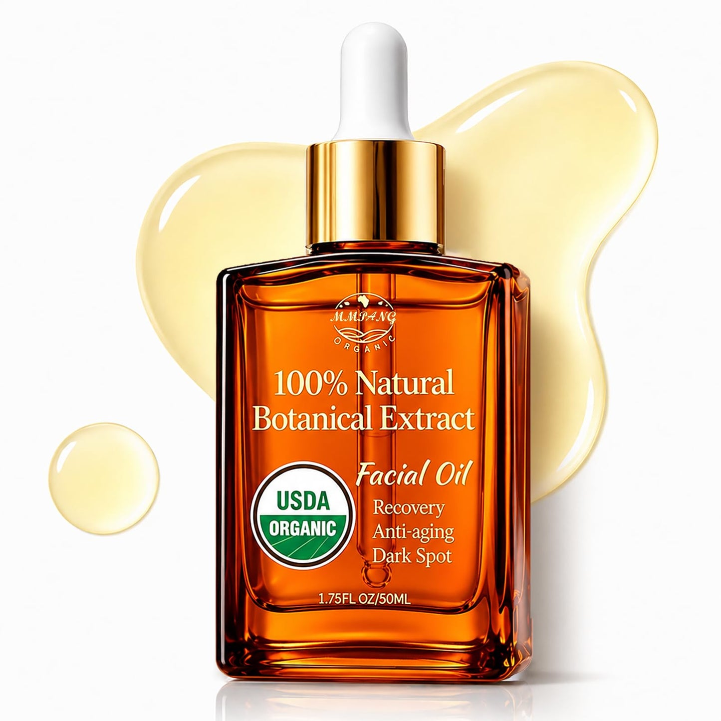 MMPANG Organic Face Oil, Rose Oil & Vitamin C USDA Facial Oil for Dry Skin