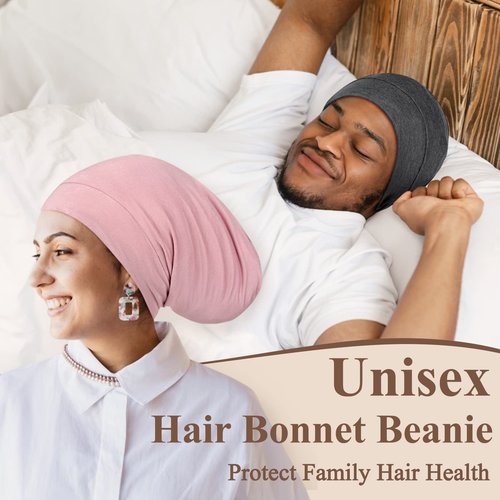 OLESILK Silk Bonnet for Long Hair, Long Hair Bonner for Sleeping Women&Men, Long Bonnets for Braids, Extra Large Bonnet Loc Cap Hair Cover