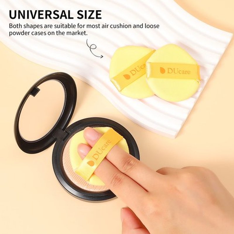 DUcare Foundation Brush with Makeup Sponges Puff Flat Top Kabuki Brush for Liquid Blending Mineral Powder Buffing Stippling