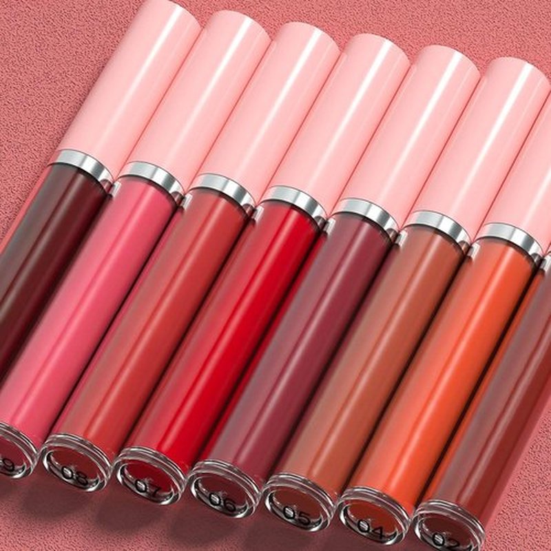 JUAAZIN 2pcs Light Maroon Matte Lip Liner and Lipstick Makeup Set, Vegan Lipstick Lip Liner and Gloss Set Lip Stain Long Lasting Waterproof Smudge-Proof Properties Non-stick Cup(Light Maroon 01#)