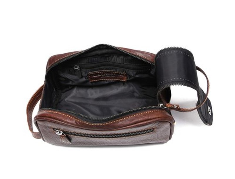 Leather Toiletry Travel Pouch Leather Waterproof Dopp Kit By Aaron Leather Goods