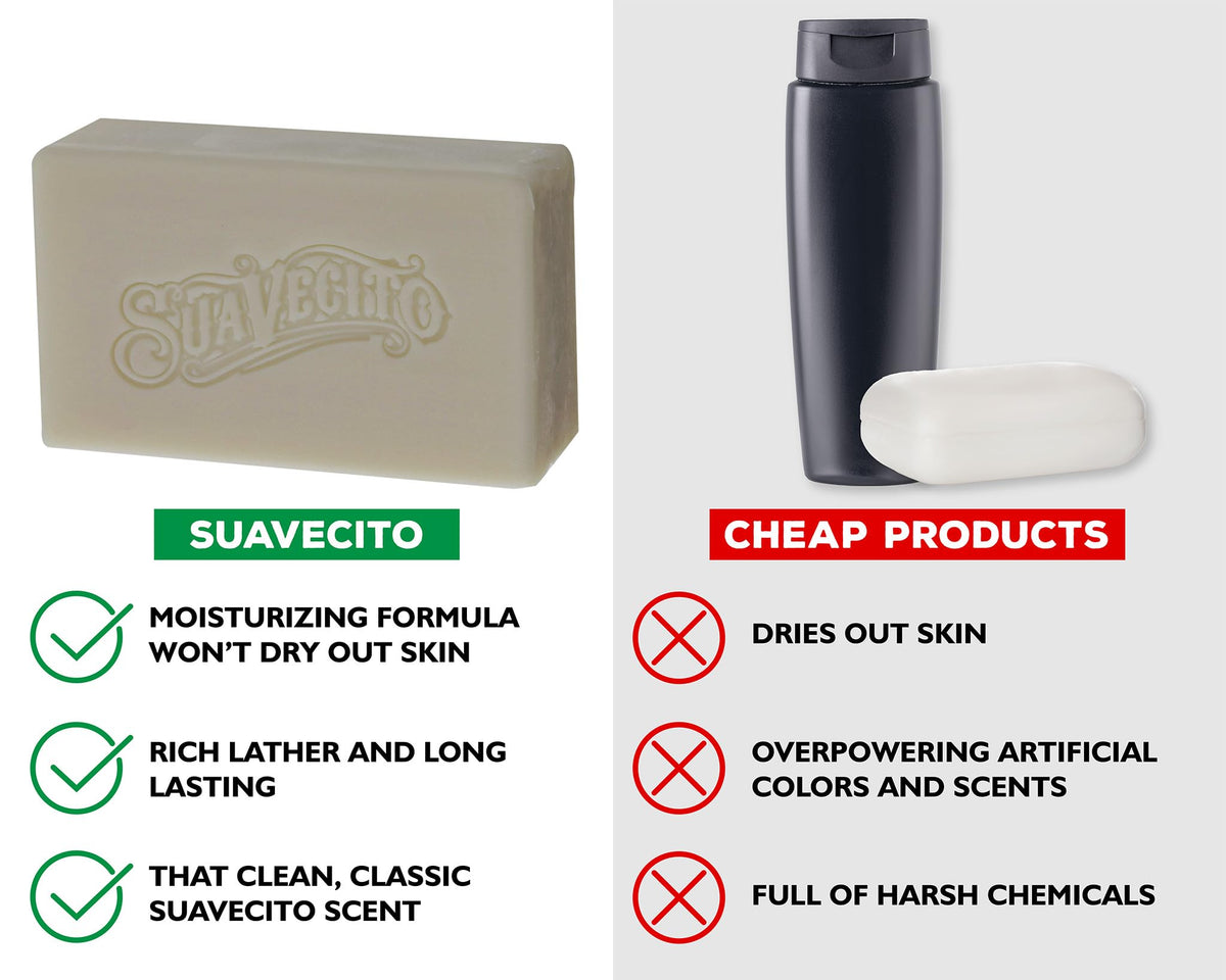 Suavecito Body & Hand Soap Bar Moisturizing With Masculine Original Fragrance 6 oz 6 Pack