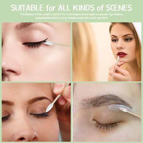 Yinghezu 200 Count Bamboo Cotton Swabs 6" Inch Long Pointed Cotton Swabs Cotton Tipped Applicator
