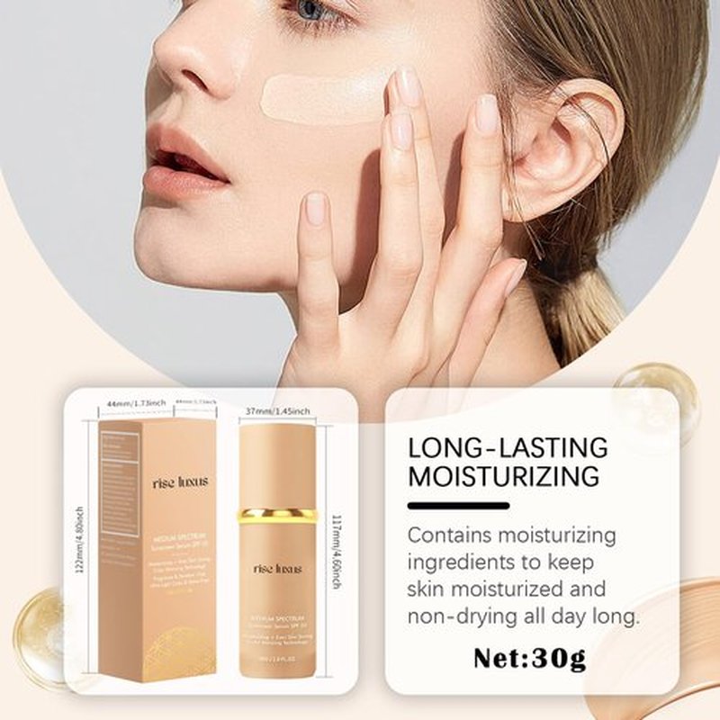 Rise Luxus Ultrablend 4 in 1 Foundation, Rise Luxus Foundation, 4 in 1 Foundation Liquid with Spf 50, Natural Foundation Medium Spectrum, 4 in 1 Concealer, Long-Lasting Moisturizing-3pcs