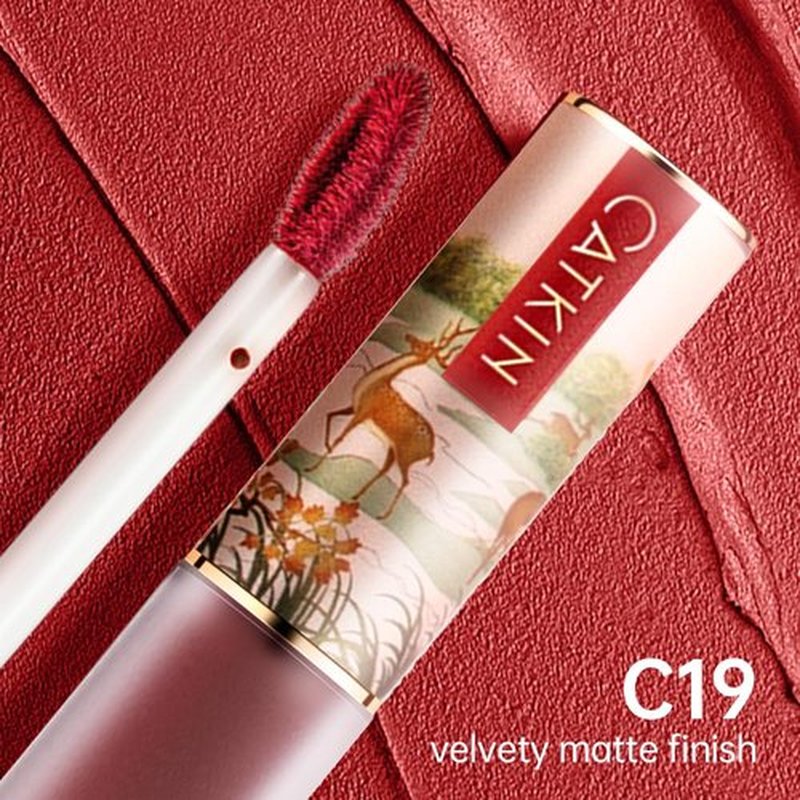 Catkin Semi Matte Liquid Lipstick Lip Gloss for Women Tinted High Pigmented, Waterproof Long Lasting Moisturizing Smooth Velvet Effect C19