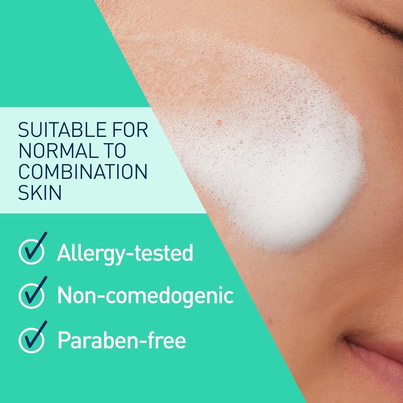 CeraVe Foaming Facial Cleanser for Combination Skin - 8HR Oil Control & 24HR Hydration | 8oz, Fragrance-Free, Non-Comedogenic