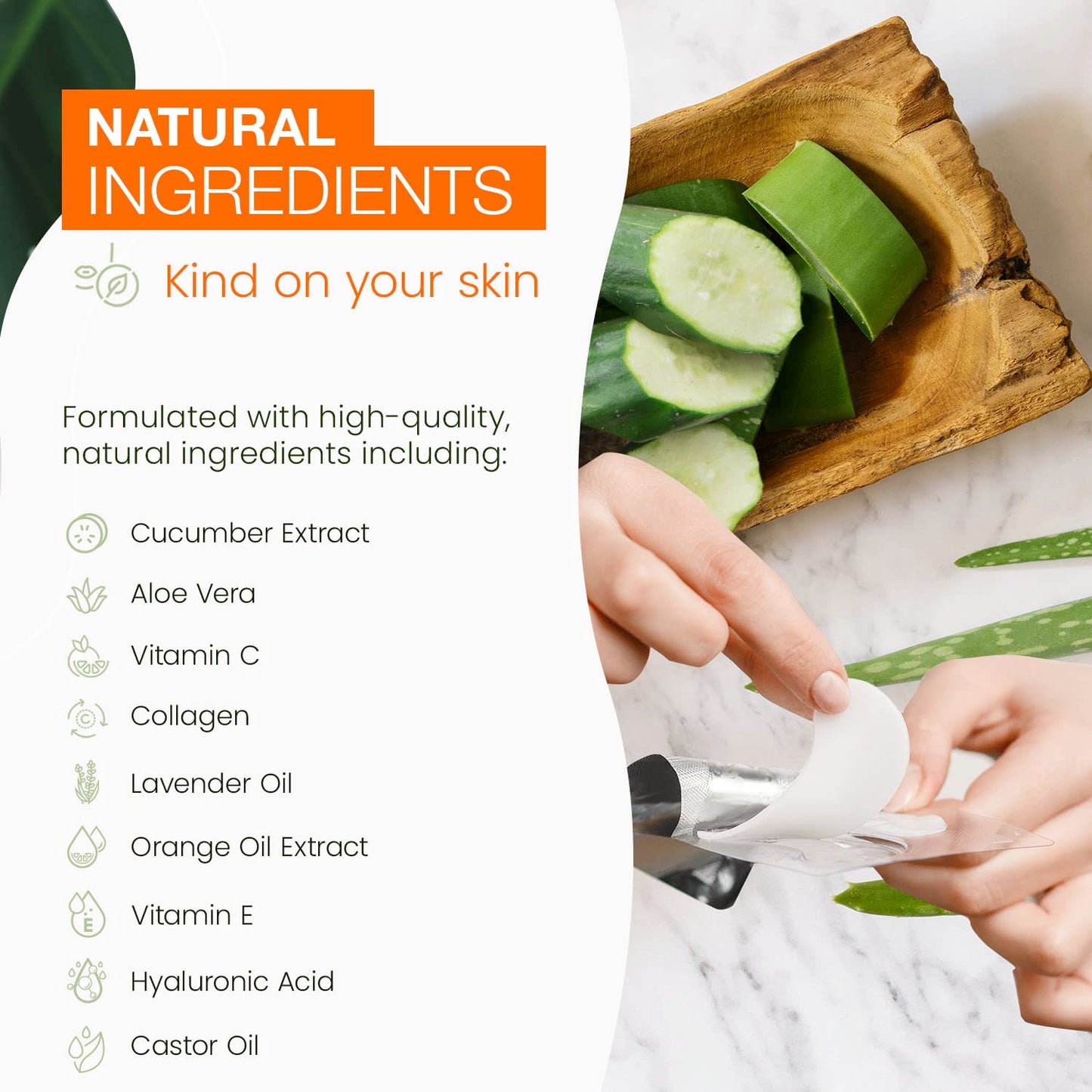 Natural Chemist Cucumber & Aloe Under Eye Patches - Soothing, Anti-Aging, Cooling, Hydrating, Dermatologist Tested, Cruelty Free Korean Skin Care For All Skin Types - 25 Pairs (5 Pack)