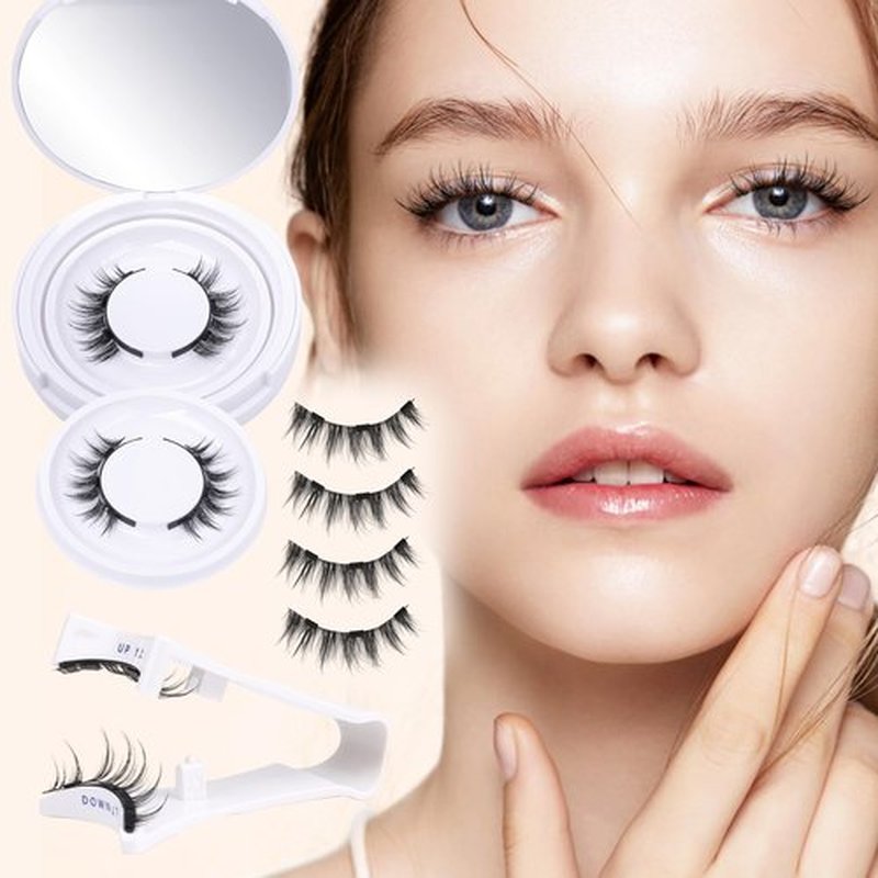 ALICE Reusable Magnetic Eyelashes without Eyeliner, No Glue Needed Magnetic Lashes Kit Natural Look 2 Pairs, Manga Magnetic Lashes with Magnets and Magnetic Lash Applicator Easy to Wear and Remove