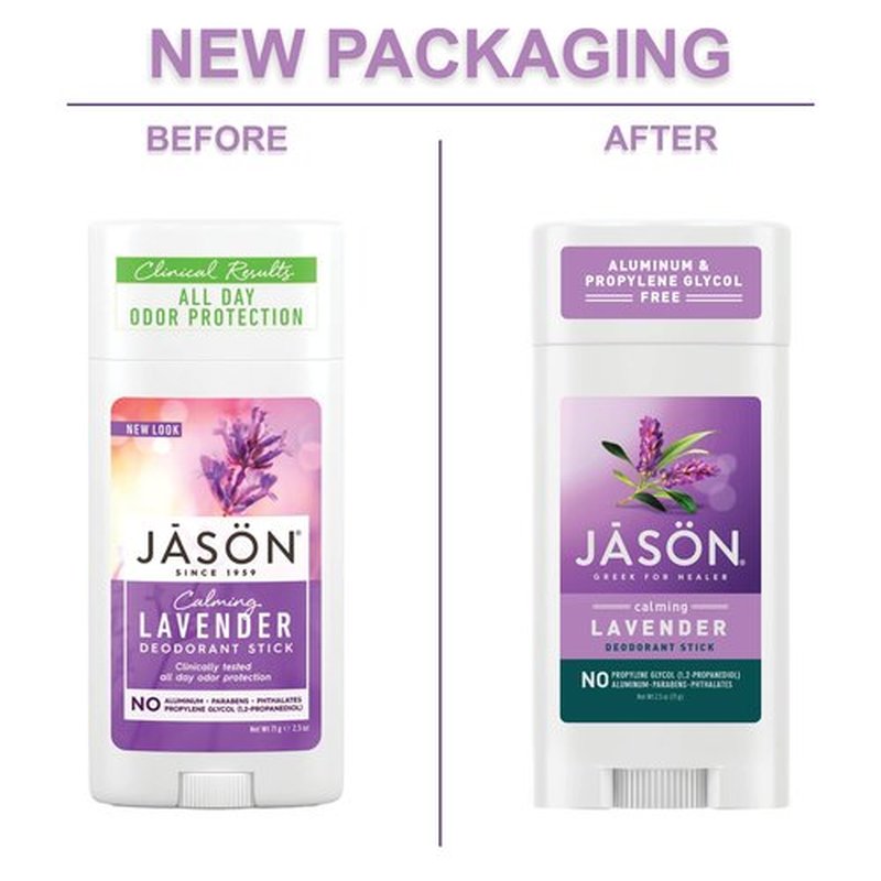 Jason Aluminum Free Deodorant Stick, Calming Lavender, 2.5 Oz (Packaging May Vary)