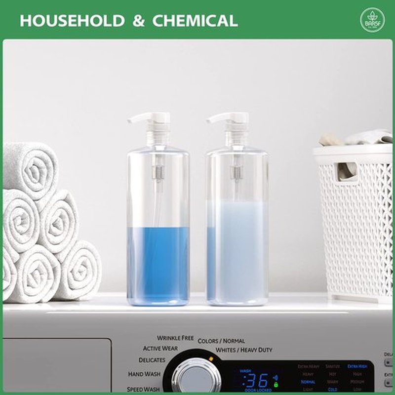 Bar5F Universal Shampoo/Conditioner Dispenser Pump for 1 Liter (33.8 Oz) Bottles - Natural Clear, Pack of 2