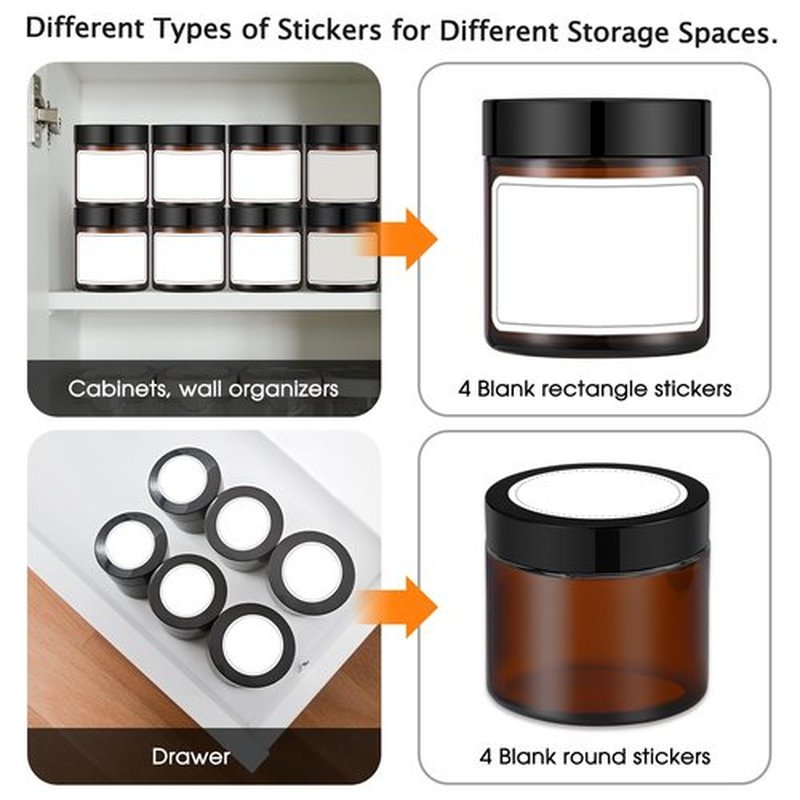 4 oz Glass Jars with Lids, 2 Pack Amber Jars with Lids & Inner Liners, Wide Mouth | Glass Black Mason Jars for Cream, Lotion, Honey, Jam, Jelly | Kitchen & Home