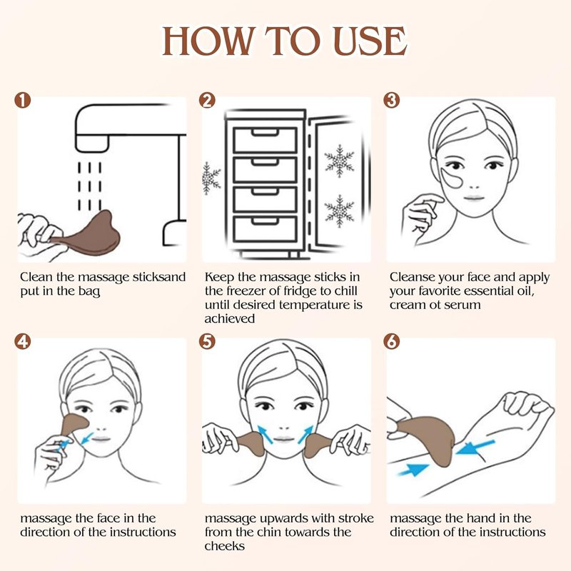 Facial Cryo Sticks - 2-in-1 Gua Sha & Ice Globes for Skin Care | Cooling Massage Tools for Women