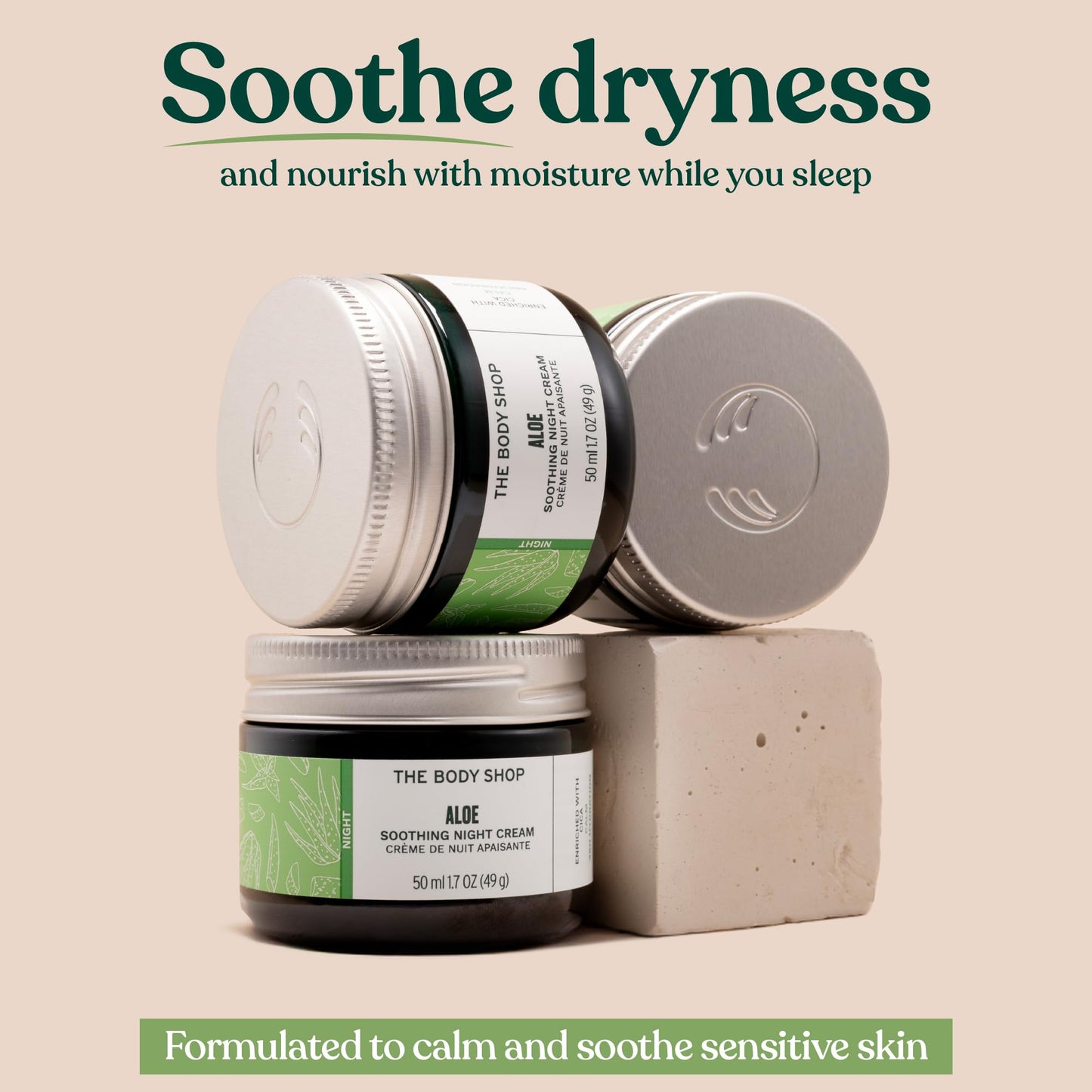 The Body Shop Aloe Vera Night Cream, For Sensitive Skin, Vegan, 50ml