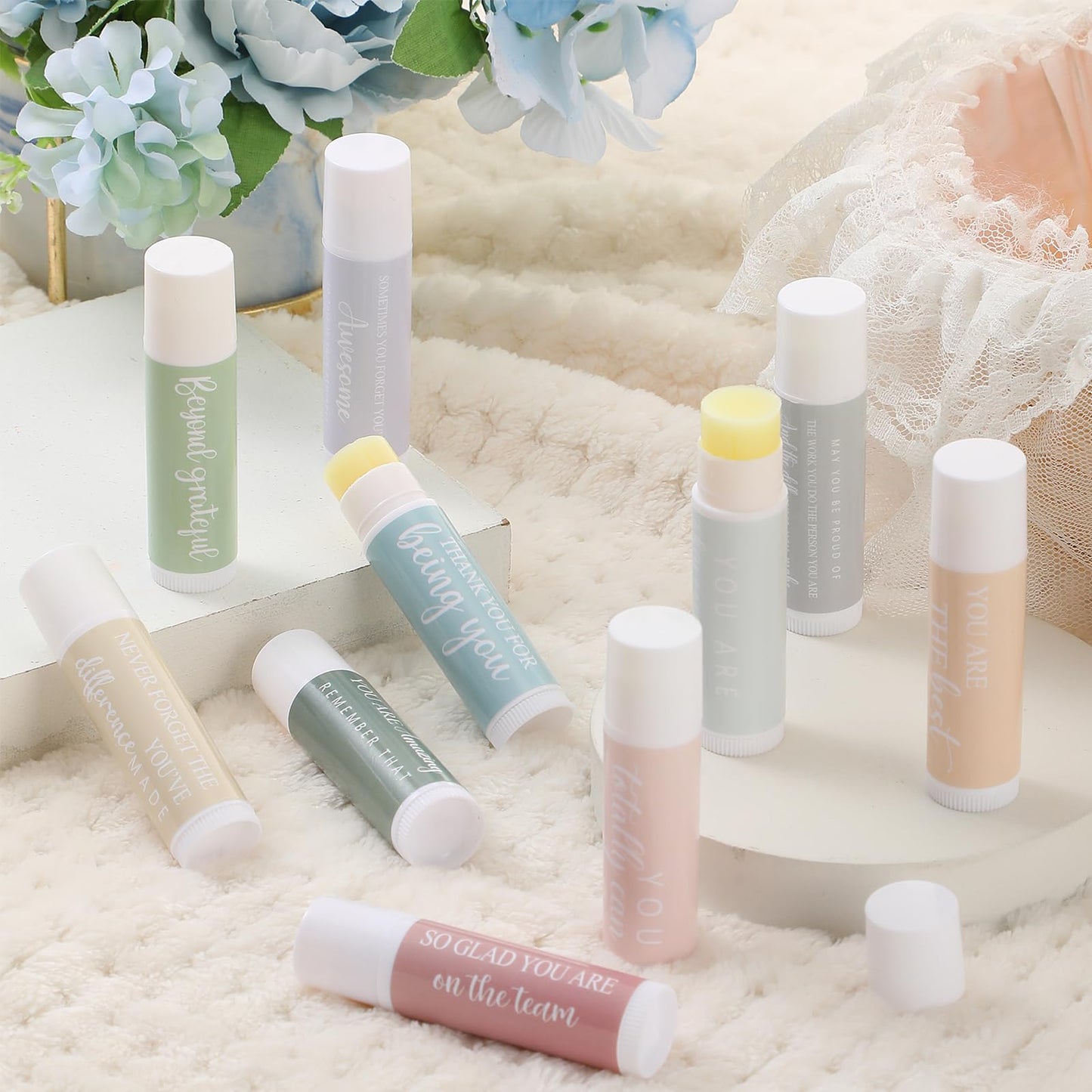 Swiffen 30 Sets Employee Appreciation Gifts Lip Balm Bulk Thank You Gifts for CNA Nurse Paraprofessional Women Team Coworkers Staff Volunteer Baby Shower Bridal Wedding Favors for Guests